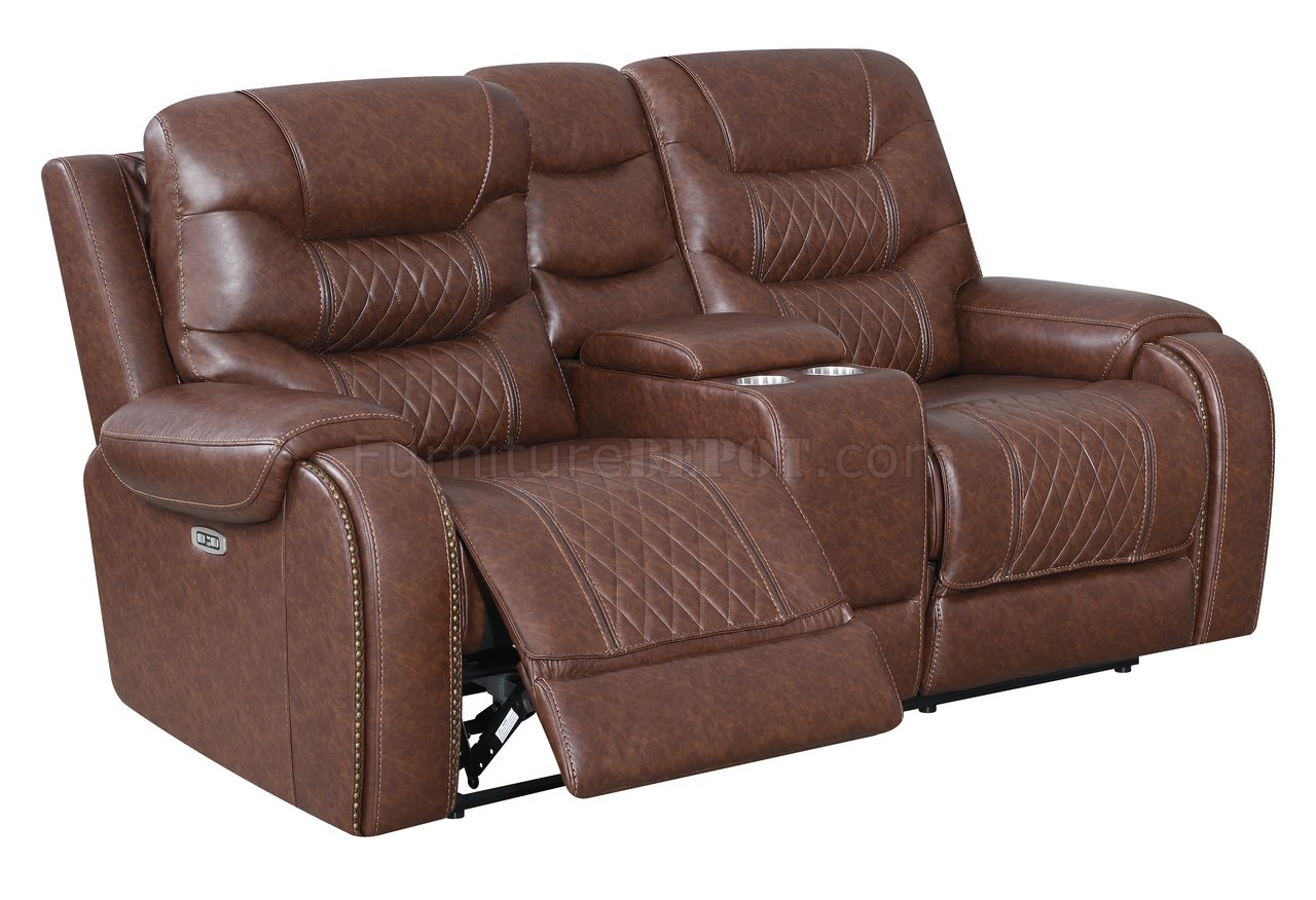 Hubble Power Motion Sofa In Brown Pu By