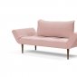 Zeal Daybed in Dusty Coral Fabric by Innovation w/Wooden Legs