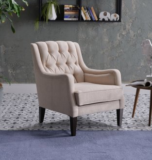 Pearle Accent Armchair in Cream Fabric by Bellona