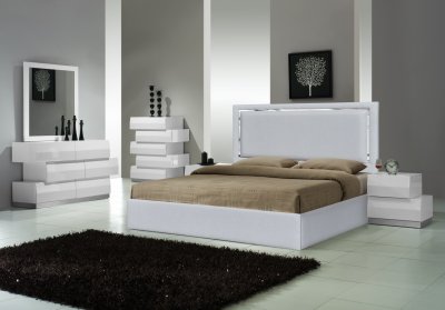 Monet Bedroom in Silver by J&M w/Optional Milan White Casegoods