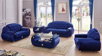 Giza Sofa in Dark Blue Fabric by ESF w/Options [EFS-Giza Dark Blue]