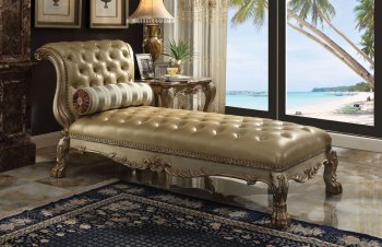 96489 Dresden Chaise in Gold Patina by Acme [AMCL-96489 Dresden]