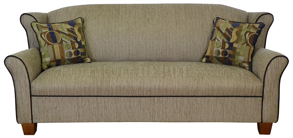 Olive Fabric Modern Loveseat & Sofa Set w/Options