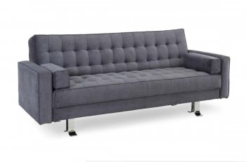 Charcoal Microfiber Modern Sofa Bed Convertible w/Metal Legs [LSSB-Rudolpho]
