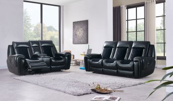 U0700 Power Motion Sofa Blanche Black & Velvet -Global w/Options [GFS-U0700 Black]