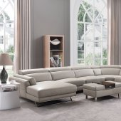 582 Sectional Sofa in Light Gray Leather by ESF w/Options