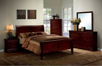 Louis Philippe III CM7866CH Youth Bedroom 4Pc Set in Cherry [FAKB-CM7866CH-Louis Philippe III]
