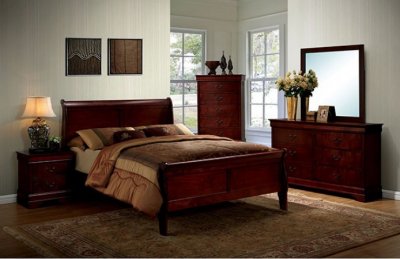 Louis Philippe III CM7866CH Youth Bedroom 4Pc Set in Cherry