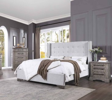 Artesia Bed 27700 in Tan Fabric & Natural by Acme