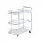 Inyo Serving Cart AC00161 in Clear Glass & Chrome by Acme