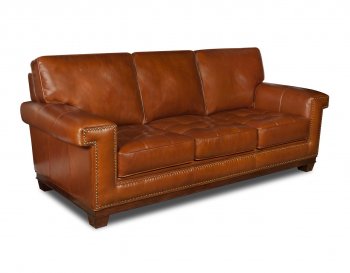 Rustic Top Grain Leather Modern Sofa w/Optional Items [DOS-135-Vintage]