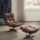 Gandy Swivel Chair & Ottoman Set 59530 by Acme in Retro Brown