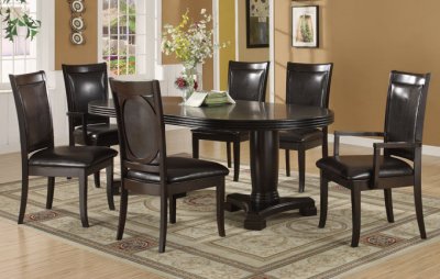 Dark Brown Finish Classic Formal Dining Room w/Optional Items