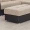 Fabric & Leather Modern Two-Tone Sectional Sofa w/Options