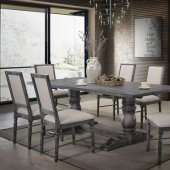 Leventis Dining Table 66180 in Weathered Gray & Cream by Acme