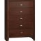 Carolina Bedroom 5Pc Set in Brown Cherry by Global w/Options