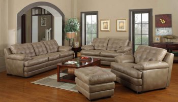 Dark Beige Bonded Leather Modern Sofa & Loveseat Set w/Options [CHFS-FR-180-Mitchell]
