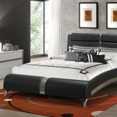 Jeremaine 300350 Upholstered Bed in Black by Coaster