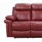 Leather Italia Joplin Sofa & Loveseat Set in Red w/Options