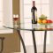 Metal Base Glass Top Contemporary Counter Height Dinette Table