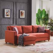Pruva Valery Burgundy Sectional Sofa in Fabric by Bellona