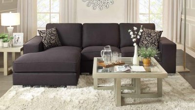 9677 Kamea Sectional Sofa in Black Fabric by Homelegance