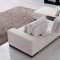 White Fabric Modern Sectional Sofa w/Moving Back & Tea Table
