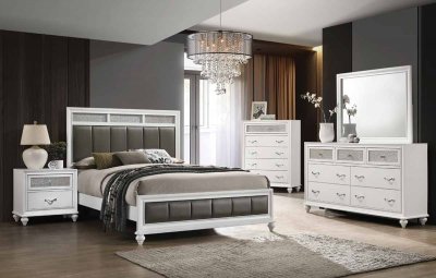 Barzini 5Pc Bedroom Set 205891 in White by Coaster w/Options