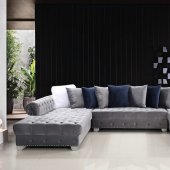 LCL-003U Sectional Sofa in Gray Velvet