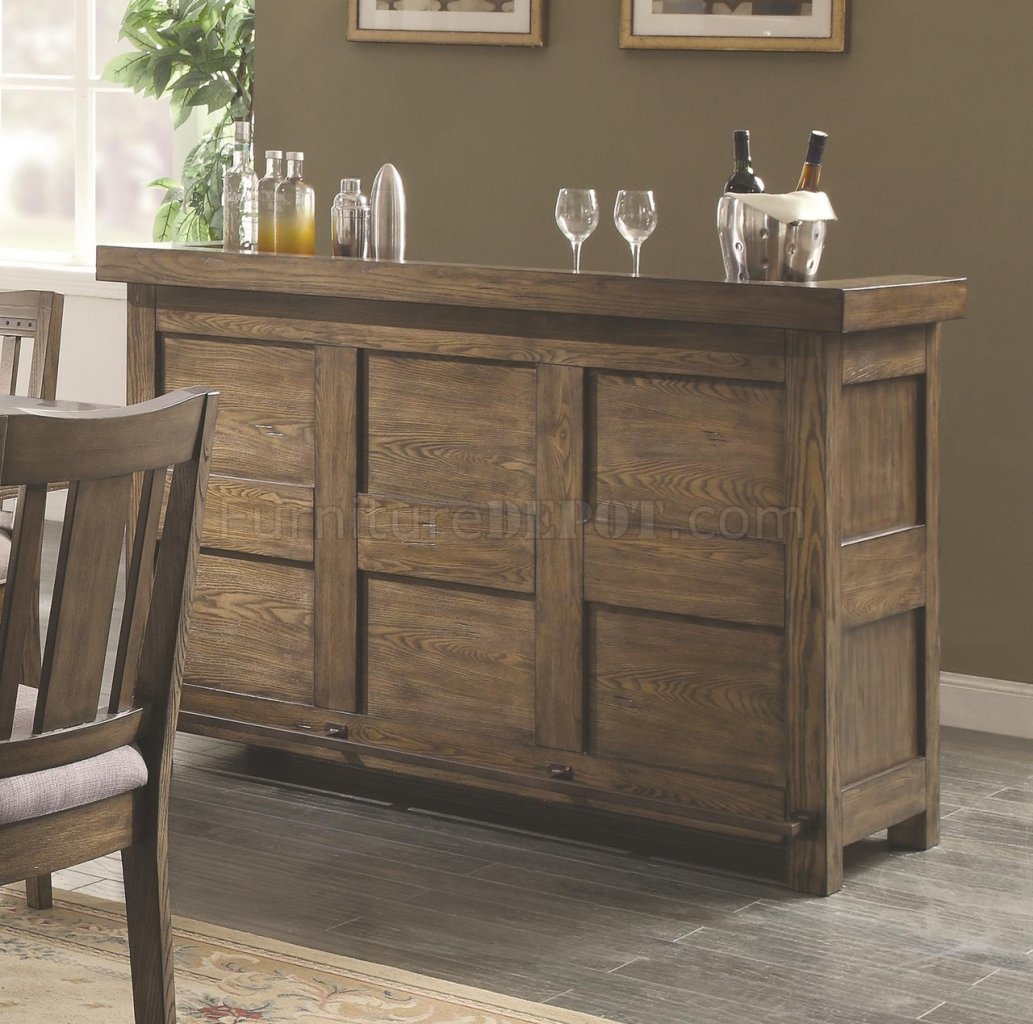 Willowbrook 106986 Bar Unit in Rustic Ash by Coaster - Click Image to Close