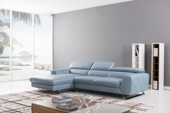 S98 Sectional Sofa in Aqua Leather by Beverly Hills [BHSS-S98 Aqua]