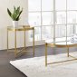 Charrot Coffee Table 3Pc Set 82305 in Gold by Acme