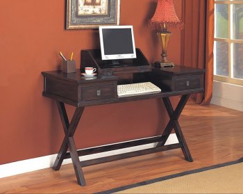Rich Tobacco Finish Home Office Desk W/Drop-Down Desk Top [CROD-453-800481]