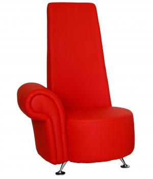 Single Chair in Red Leatherette by Whiteline Imports [WLCC-Single Red]