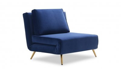 Julius I Chair Bed in Blue Fabric by J&M Furniture