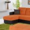 Lego Sectional Sofa Convertible in Orange Microfiber by Rain