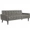 Delve Sofa in Gray Vinyl by Modway w/Options