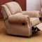 Beige Suede Fabric Traditional Reclining Sofa w/Optional Items
