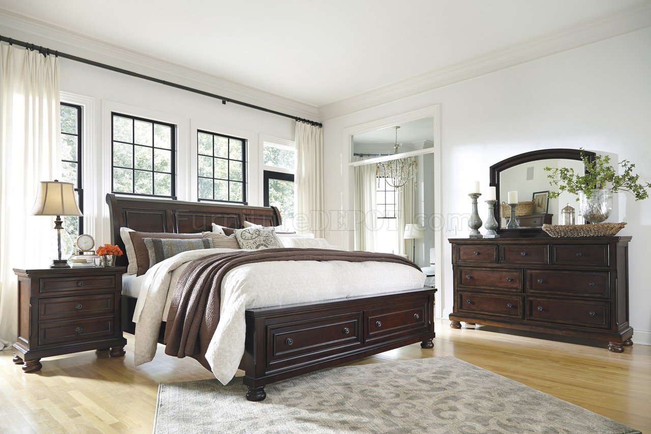 Porter Bedroom B697 in Burnished Brown w/Storage Bed by Ashley - Click Image to Close