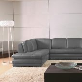 ML157 Sectional Sofa in Gray Leather by Beverly Hills