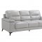Mischa Sofa 9514SVE in Silver Leather Match by Homelegance