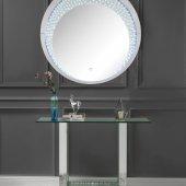 Nysa Console Table & Mirror Set 90495 in Mirror by Acme