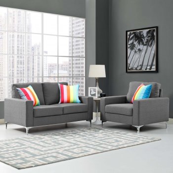 Allure Sofa & Chair Set in Gray Fabric by Modway w/Options [MWS-2984 Allure Gray]