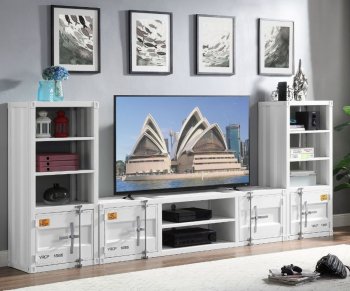 Cargo TV Stand w/2 Side Piers Set 91880 in White by Acme [AMWU-91880 Cargo]