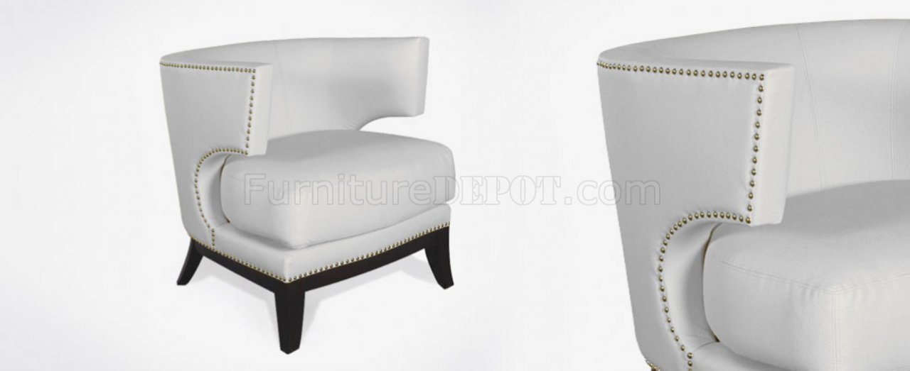 White Faux Leather Modern Eclipse Club, White Faux Leather Club Chairs