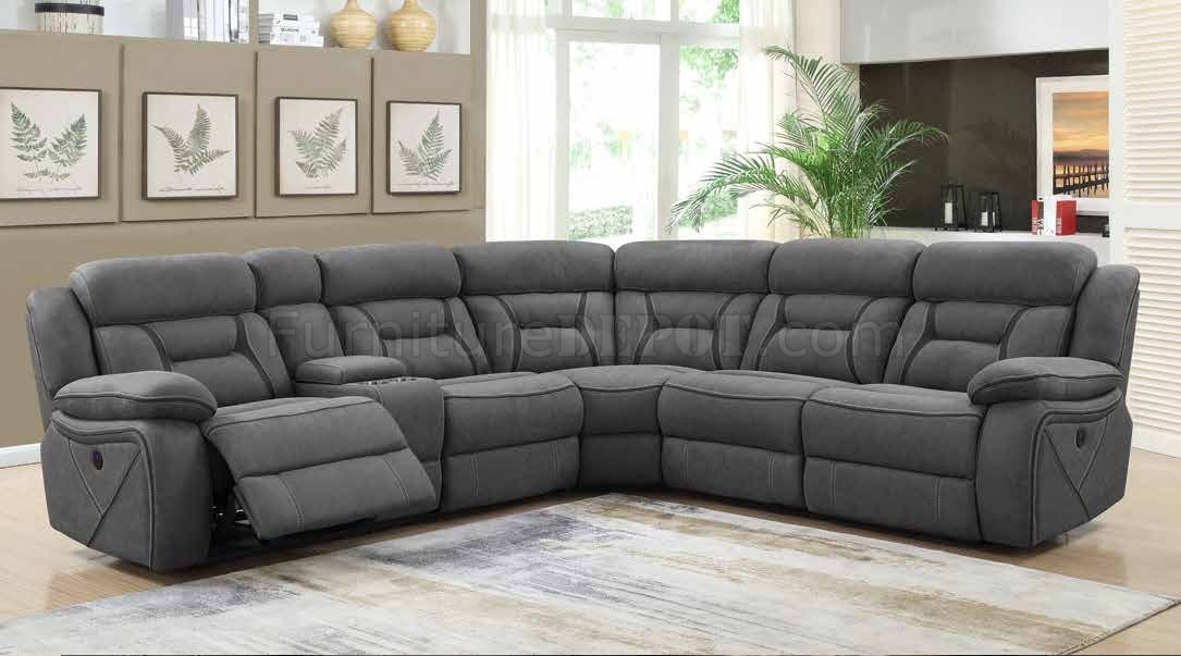 Camargue Power Motion Sectional Sofa 600370 in Grey by Coaster - Click Image to Close