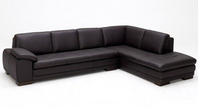 625 Sectional Sofa in Chocolate Brown Italian Leather by J&M