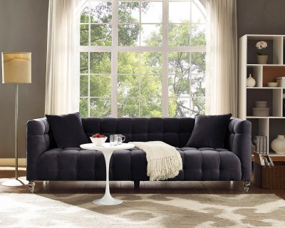 Bea Sofa TOV-S100 in Grey Velvet Fabric by TOV Furniture