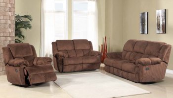 Hunter Reclining Sofa in Brown Fabric w/Optional Items [ADS-Hunter]