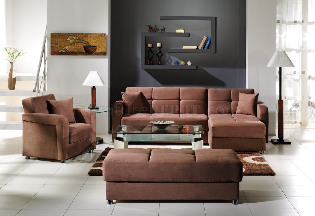 Vision Rainbow Truffle Sectional Sofa Bed by Istikbal w/Storage - Click Image to Close